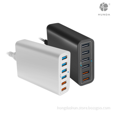 Double QC2.0 plug 60W 12A 6 port USB quick charge 2.0 adapter charger